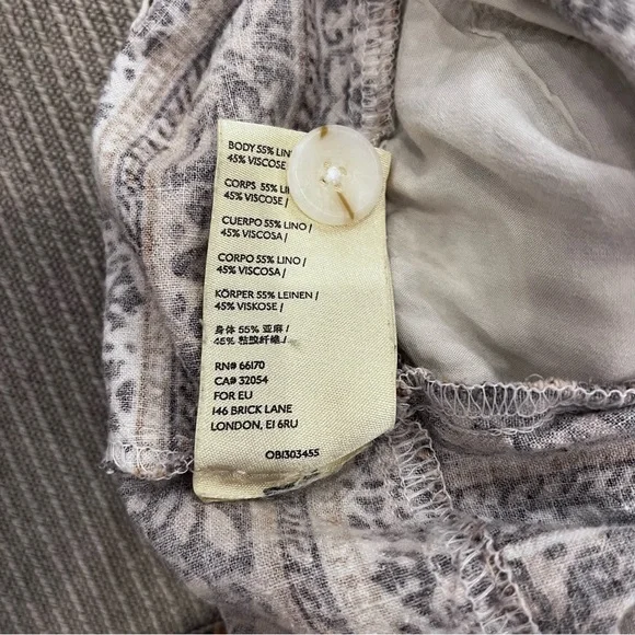 Anthropologie Floral Boho Linen Joggers Pants with Pockets Sz 14 - Picture 7 of 9